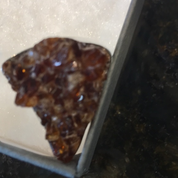 Amber Quartz Solid Silver Necklace adjustable Ring - Picture 3 of 3